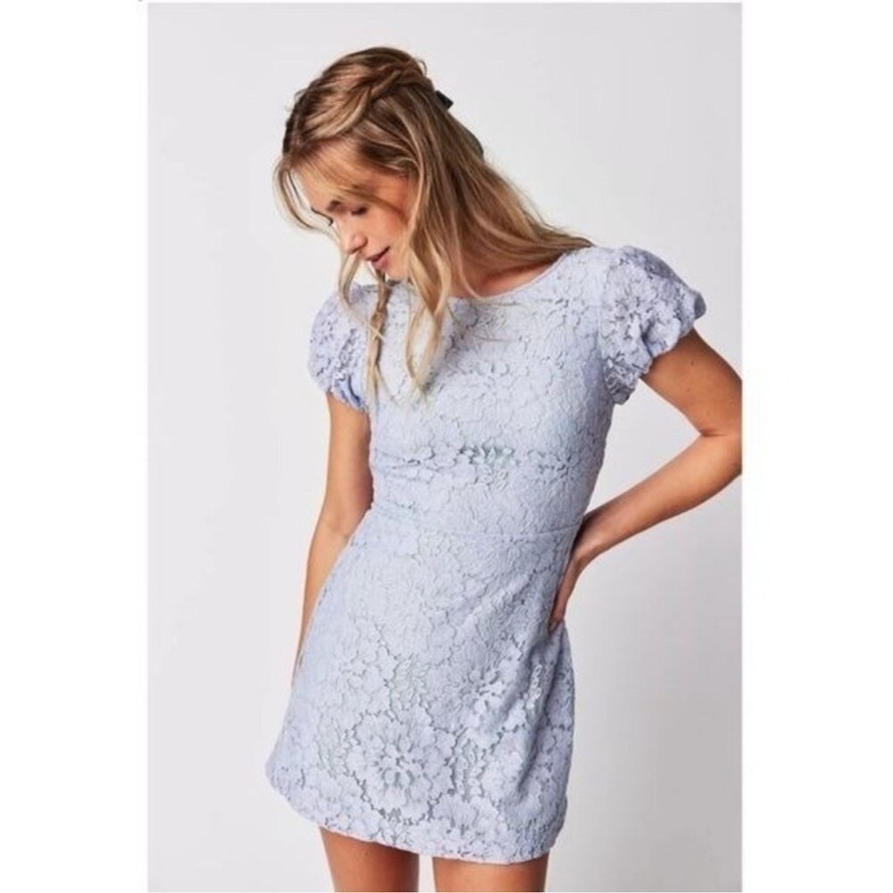 Free People Hailee Lace Mini Dress in Color Twinkling Perry, Size M